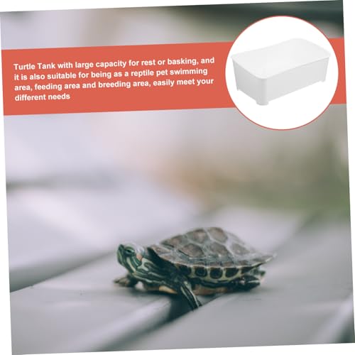 Hohopeti Mehrzweck Schildkrötenbecken mit Sonnenplattform und Rampe Mittlere Weiße für Wasserschildkröten Ausbruchsicherer Reptilienbehälter Langlebiges Aquarium für Schildkrötenzucht und von Hohopeti