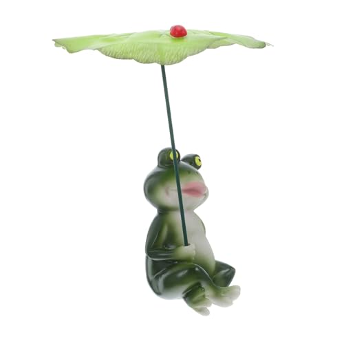 Hohopeti Miniatur-froschfigur aus Widerstandsfähigem Harz mit Lotusblatt Dekoratives Aquarium Gartenelement für Teiche Terrarien Schreibtische und Wohnräume Hohopeti Miniatur-froschfigur aus Widerstandsfähigem Harz mit Lotusblatt Dekoratives Aquarium Gartenelement für Teiche Terrarien Schreibtische und Wohnräume von Hohopeti