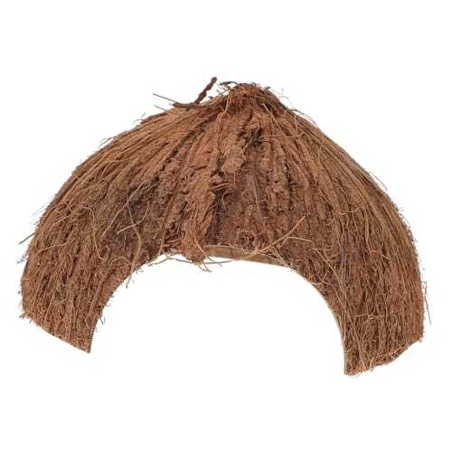 Hohopeti Natürliche Reptilienhöhle Kokosnussschale Kleines Versteck für Reptilien und Kleintiere als Sicheres Terrarienbehausungsdekor von Hohopeti