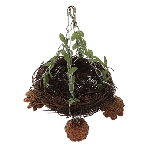 Hohopeti Natürlicher Rattan Vogel Nest Hängematte Für Papageien Spielzeug Für Käfige Zum Entspannen Und Fressen Sichere Nutzung Für Kleine Und Mittlere Vögel von Hohopeti