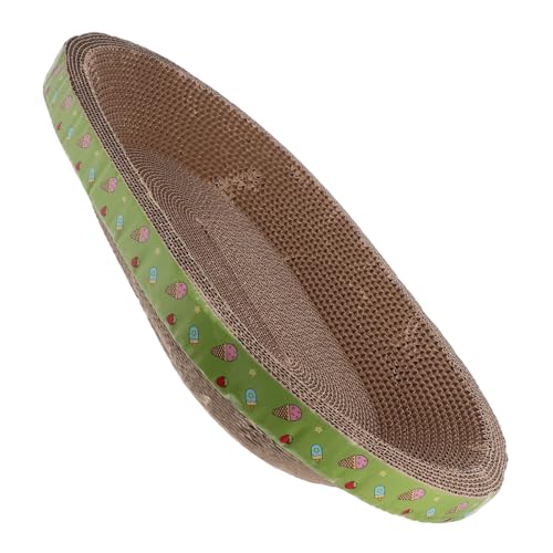 Hohopeti Ovaler Katzenkratzkorb aus Robustem Karton Kratznest und Kratzbrett für Kätzchen mit Verschleißfester Oberfläche Elegantem Design für Innen Außenbereiche von Hohopeti