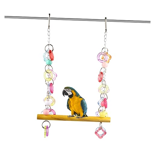 Hohopeti Pet Bird Swing Für Käfige Und Gärten Hängendes Kauspielzeug Für Papageien Und Vögel Installieren Fördert Aktivität Und Gesundheit Für Ruhe Und Spiel von Hohopeti