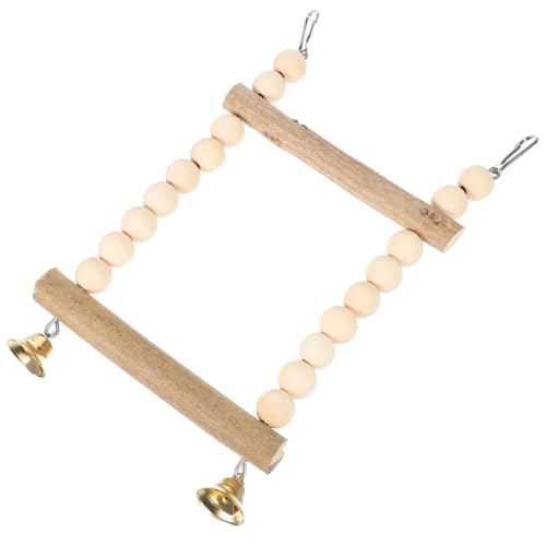 Hohopeti Papageien Holz Schaukelspielzeug Kauspielzeug Vogelstange Sitzstange für Wellensittiche Nymphensittiche Kleintiere Robustes Holzspielzeug zum Aufhängen und Klettern Geeignet für von Hohopeti