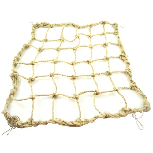 Hohopeti Papageien Kletternetz mit Haken Großes Seilspielzeug für Vögel Geeignet als Schaukel Kletternetz für Wellensittiche Graupapageien Papageien und Kleine Käfigvögel Fördert Balance von Hohopeti