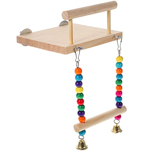Hohopeti Papageien-Spielzeug Aus Holz Natürlicher Vogel-schwingsitz Für Wellensittiche Klettergerüst Und Kau-Spielzeug Einfach Aufzuhängen Im Käfig Für Kleine Vögel von Hohopeti