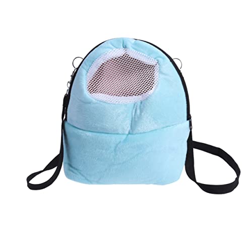 Pet Winter Small Hamster Size Sling Portable Cage Outgoing Sleeping Rat Carrier Travel Bed Bag Atmungsaktiv Warm Draussen Für L Blau Pets Lightweight Bird Use von Hohopeti