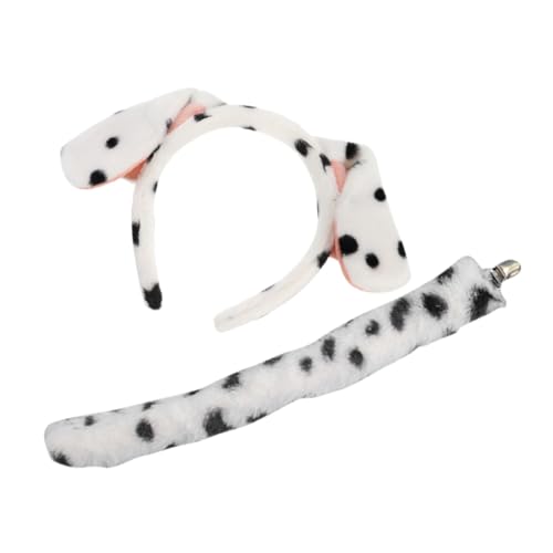 Hohopeti Puppy Kostüm mit Plüsch Hundeschwanz und Welpenohren Haarreif Leichtes Bequemes Tierkostüm Zubehör für Bühne Cosplay Geburtstag und Karneval Passende Hunde Accessoires von Hohopeti