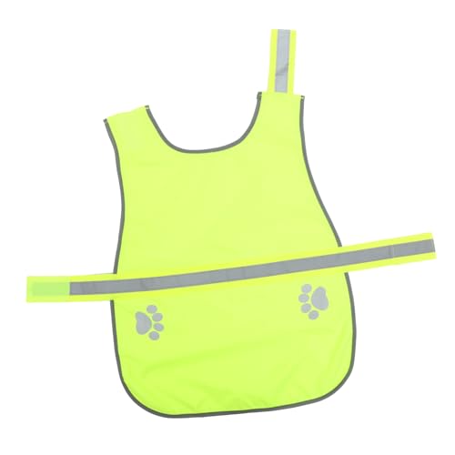 Hohopeti Reflektierende Hundeweste Verstellbar Atmungsaktiv Leicht für Outdoor Spaziergänge Wandern Sicherheitsweste Haustierbekleidung in Leuchtendem Gelb von Hohopeti