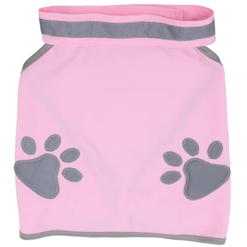 Hohopeti Reflektierende Hundeweste für Mittlere Hunde Fluoreszierende Sicherheitsweste mit Atmungsaktivem Material und Hundepfoten-Motiv Sichtbare Warnweste für Outdoor und Alltag von Hohopeti