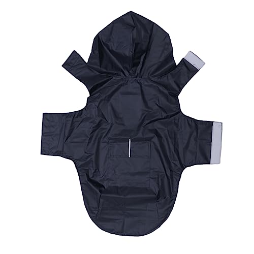 Hohopeti Regenmantel Für Haustiere Hundemäntel Hund Wasserdichter Mantel Anzüge Hunde-Hoodie Hundemantel Border-Collie-Regenmantel Groß Hunde Regenmäntel Für Poncho Abdeckung Schwarz von Hohopeti