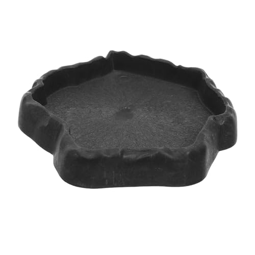 Hohopeti Reptilien Futternapf Resin Wasserschale mit Natürlichem Felsen Design für Schildkröten Bartagamen und Echsen Kippfest Dual für Futter und Wasser Leicht zu Reinigen von Hohopeti