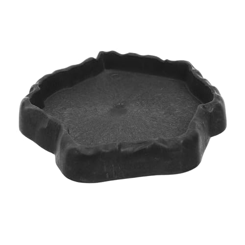 Hohopeti Reptilien Futterschale mit Wasserschale Natürlicher Felsen Look Stabile Antikipp Basis Vielseitiger Futter und Trinknapf für Schildkröten Eidechsen und Terrarien Haustiere von Hohopeti