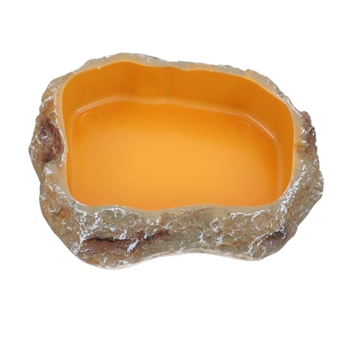 Hohopeti Reptilien Wasserschale aus Resin Kleiner Futter und Trinknapf für Gecko Schildkröten und Spinnen Stabiles Terrarium Zubehör für Tägliche Versorgung und Einfache von Hohopeti