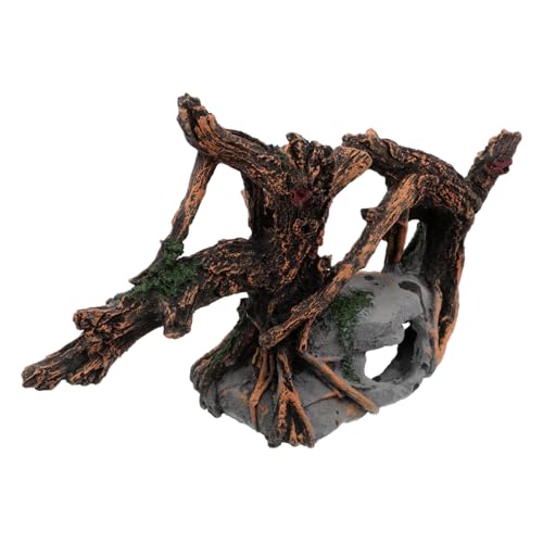 Hohopeti Resin Aquarium Deko Baumstamm Hohl Holzoptik Versteck für Betta Fische Aquarienlandschaft Pflegefrei Robust für Süß Salzwasser Terrarien von Hohopeti