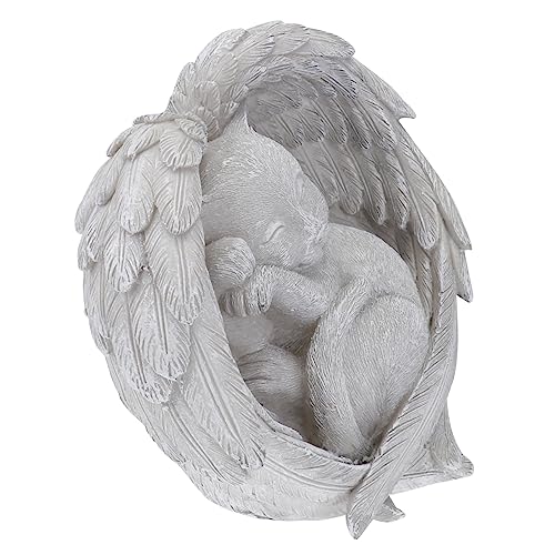Hohopeti Resin Haustier Katze Gedenkstein Figur Garten Ornament Wetterfest für Innen und Außen als Liebevolles Andenken und Grabschmuck Geeignet von Hohopeti