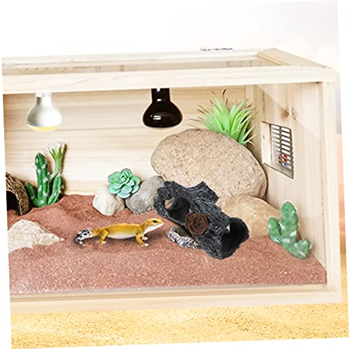 Hohopeti Resin Reptilienhöhle Große Terrarium Versteck Höhle Tierfreundliche Verschleißfeste Dekoration für Gecko Eidechsen Sichere Rückzugsmöglichkeit für Reptilien und Aquarium Deko von Hohopeti