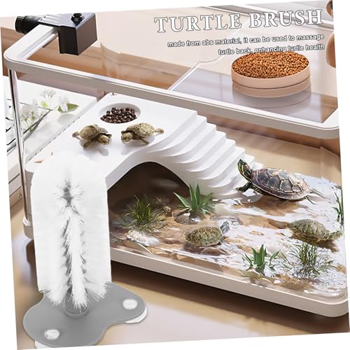 Hohopeti Schildkrötenbürste mit Starkem Saugnapf Abs Material Reinigungsbürste für Schildkrötenpanzer Kratzer und Massager für Schildkrötenpflege und Terrarienzubehör von Hohopeti