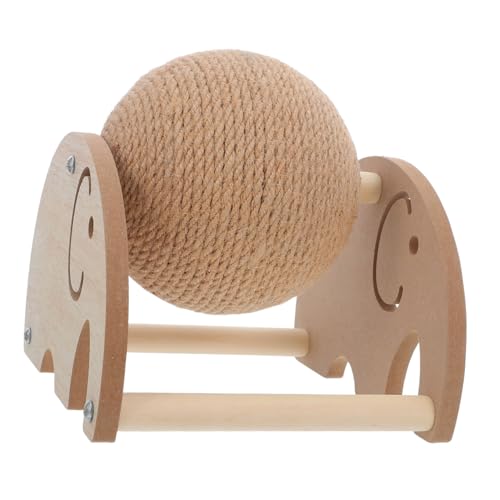 Hohopeti Sisal Kratzball mit Ständer für Katzen Stabiles Platzsparendes Katzenspielzeug zum Krallenpflege und Sicherer Tragbarer Sisal Kratzball für Kleine Haustiere Schützt Möbel und von Hohopeti