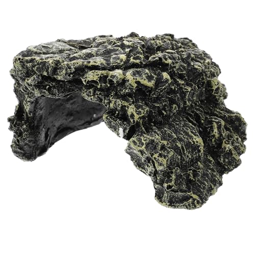 Hohopeti Terrarium Schildkrötenramp Natürliche Resin Höhle Dekoratives Reptilienversteck Authentische Terrarienlandschaft Geeignet für Eidechsen und Schildkröten von Hohopeti