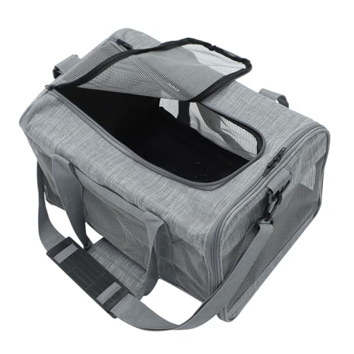 Hohopeti Transportbox für Haustiere kompakte tragbare Katzentragetasche für Reisen im Freien atmungsaktive Katzentragetasche faltbares Design stilvolles Grau Hohopeti Transportbox für Haustiere kompakte tragbare Katzentragetasche für Reisen im Freien atmungsaktive Katzentragetasche faltbares Design stilvolles Grau von Hohopeti