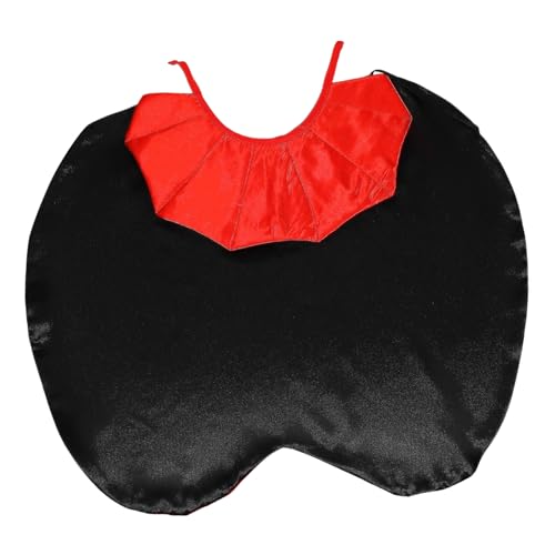 Hohopeti Verstellbarer Vampir-hundecape Halloweenkostüm für Mittelgroße Hunde Angenehmes Polyester Festliches Schwarz-rot für Halloween Weihnachtsfeiern Bequeme Passform von Hohopeti