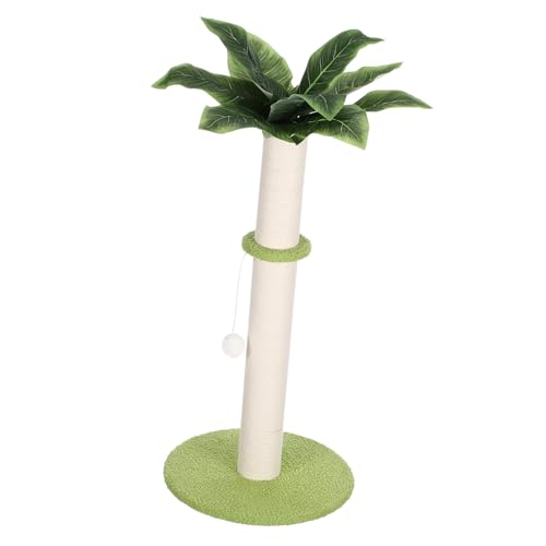 Hohopeti Vertikaler Katzen-kratzbaum mit Hängendem Ball Dekorativer Kratzpfosten aus Verschleißfestem Material Multifunktionaler Kletter Spielturm für Katzen Aller Rassen Platzsparend und von Hohopeti
