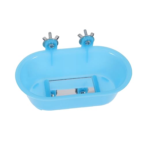 Hohopeti Kleine Vogelbadewanne Mit Spiegel Für Papageien Vogelbad Spielzeug Für Wellensittiche Und Kleine Vögel Wasserdichtes Kunststoffdesign Für Erfrischendes Bad von Hohopeti
