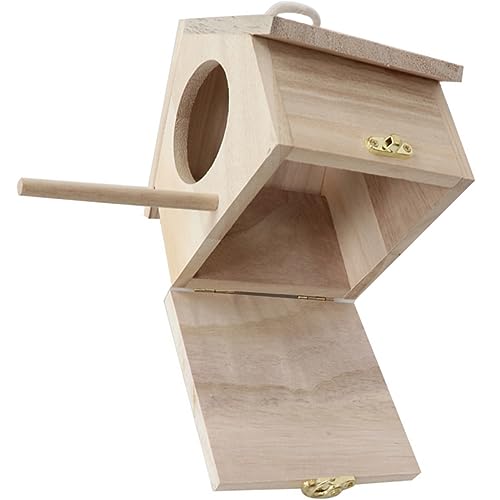 Hohopeti Vogelhaus aus Holz Dekorativer Futterspender Hängend für Garten für Kleine zu Reinigen Platzsparendes Design Hohopeti Vogelhaus aus Holz Dekorativer Futterspender Hängend für Garten für Kleine zu Reinigen Platzsparendes Design von Hohopeti