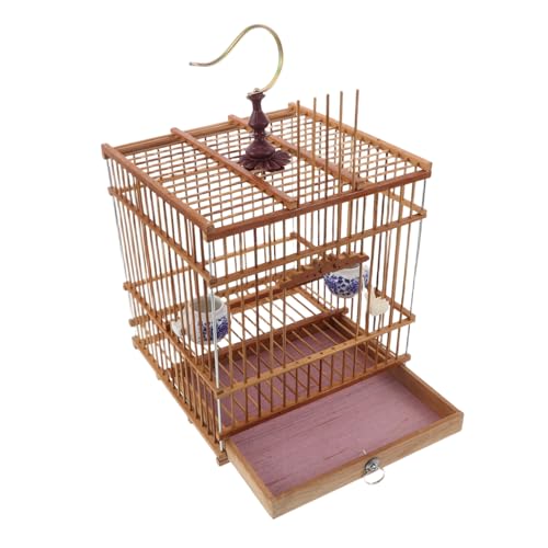 Hohopeti Vogelkäfig Aus Dekorativer Vogelkäfig Metall Hellbraun von Hohopeti