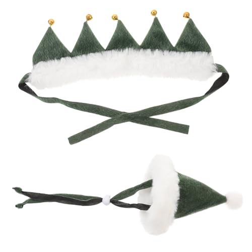 Hohopeti Weihnachtliches Haustier mit Grünem Weihnachtsbaum und Hut Atmungsaktives Bequemes und Hundezubehör für Festliche Partys Geschenkidee Einheitsgröße Teilig von Hohopeti