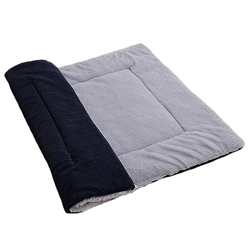 Hohopeti Hundebett Warmes Design Warmes Welpenbett Hundebodenunterlage Wendbar Größe S Marineblau Für Ganzjährigen Komfort von Hohopeti