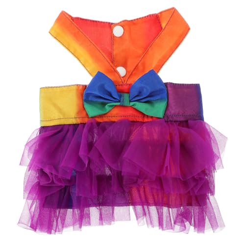 Hohopeti Elegantes Hundekleid Mit Schleife Haustierrock Welpenrock Hundekostüm Bequemes Haustier-Outfit Für Besondere Anlässe von Hohopeti