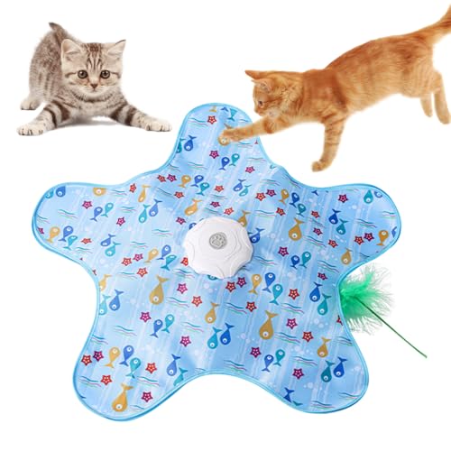 Hojalis Interaktives Katzenspielzeug für Hauskatzen, 360° Automatisches Verstecken Katzenspielzeug mit beweglicher Feder & Zwitschern, USB wiederaufladbar & bewegungsaktiviertes Kätzchenspiel für Hojalis Interaktives Katzenspielzeug für Hauskatzen, 360° Automatisches Verstecken Katzenspielzeug mit beweglicher Feder & Zwitschern, USB wiederaufladbar & bewegungsaktiviertes Kätzchenspiel für von Hojalis