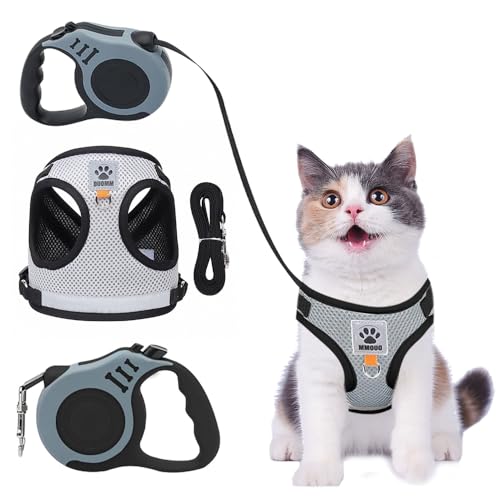 Hojalis Katzengeschirr und Leine, ausbruchsicher, Kätzchengeschirr mit Leine, reflektierend, verstellbare Weste mit 5 m, automatischer Teleskop-Katzenleine für kleine Haustiere, Welpen, Katzen Hojalis Katzengeschirr und Leine, ausbruchsicher, Kätzchengeschirr mit Leine, reflektierend, verstellbare Weste mit 5 m, automatischer Teleskop-Katzenleine für kleine Haustiere, Welpen, Katzen von Hojalis