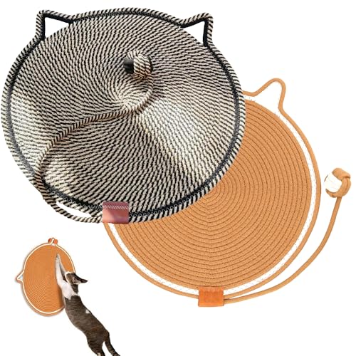 Hojalis Kratzmatte für Katzen, 42 cm, natürliches Baumwollseil, 41,9 cm, rund, horizontal, für Boden, Katzen, Möbelschutz für Wand, Couch, Teppiche, Sofa, 2 Stück Hojalis Kratzmatte für Katzen, 42 cm, natürliches Baumwollseil, 41,9 cm, rund, horizontal, für Boden, Katzen, Möbelschutz für Wand, Couch, Teppiche, Sofa, 2 Stück von Hojalis