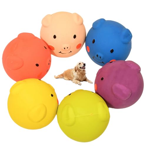 Hojalis Quietschendes Latex-Hundespielzeug, 6 Stück, Latex-Hundespielzeug mit Quietscher, weiche Quietschbälle für Hunde, Latex-Schweinebälle, interaktives Hundespielzeug, Kauspielzeug, quietschendes Hojalis Quietschendes Latex-Hundespielzeug, 6 Stück, Latex-Hundespielzeug mit Quietscher, weiche Quietschbälle für Hunde, Latex-Schweinebälle, interaktives Hundespielzeug, Kauspielzeug, quietschendes von Hojalis