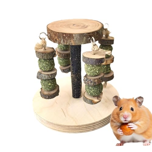 Holdes Hamsterspielzeug, kreatives Holzmäuse-Spielzeug für Meerschweinchen – multifunktionales Kauspielzeug, Leckerlis, Hamster-Anreicherungsspielzeug, Hamsterkäfig-Zubehör für kleine Tiere von Holdes