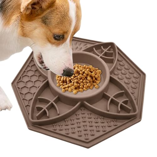 Holdes Haustiere Slow Food Pad,Hundefuttermatte,Achteckige Leck- und Spielmatte für Hunde - Tragbares Leckkissen-Trainingsspielzeug für kleine bis mittelgroße Haustiere von Holdes