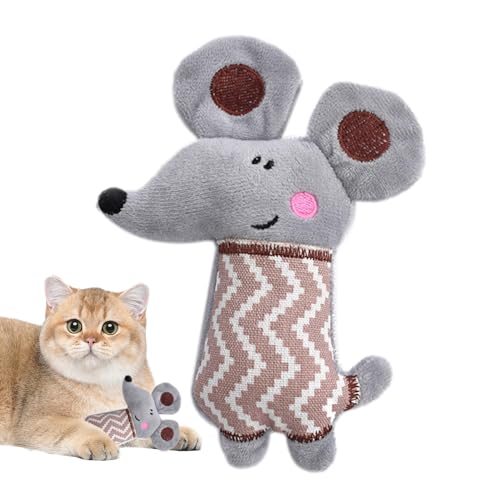 Holdes Interaktives Katzenminze-Plüschspielzeug, Maus-Krokodil-Plüsch-Kauspielzeug, tragbares kleines Katzenspielzeug mit Katzenminze für kleine bis mittelgroße Haustiere, Zahnreinigung von Holdes