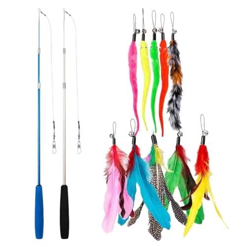 Holdes Katzenspielzeug Zauberstab, Spielzeug für Katzen | Raupe und Feder Ersatzkopf Spielzeug Zauberstab Interaktives Katzenspielzeug | Caterpillar & Feather Heads Katzenfänger-Teaser-Stick, Holdes Katzenspielzeug Zauberstab, Spielzeug für Katzen | Raupe und Feder Ersatzkopf Spielzeug Zauberstab Interaktives Katzenspielzeug | Caterpillar & Feather Heads Katzenfänger-Teaser-Stick, von Holdes