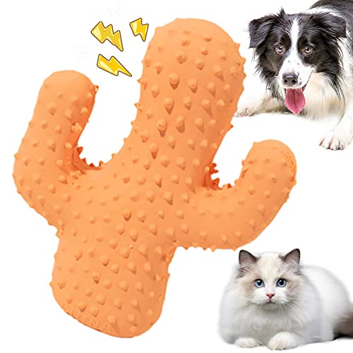 Holdes Kauspielzeug für Hunde - Cactus Puppy Quietschendes Spielzeug | Interaktives Robustes Haustierspielzeug für Welpen und Hunde zu Kauen und Spielen von Holdes