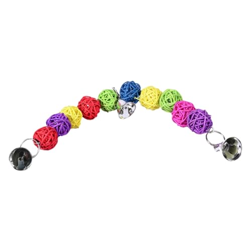 Holdes Kauspielzeug für Vögel, Kauspielzeug für Papageien, Glockenkette, Vogelkäfig, buntes Rattanspielzeug für Vögel mit Glocken, natürliches Zubehör für Spielzeugkäfig Holdes Kauspielzeug für Vögel, Kauspielzeug für Papageien, Glockenkette, Vogelkäfig, buntes Rattanspielzeug für Vögel mit Glocken, natürliches Zubehör für Spielzeugkäfig von Holdes
