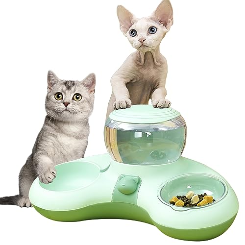 Katzennäpfe für Futter und Wasser - Abnehmbare Hunde- und Katzennäpfe mit automatischem Wasserspender,Rutschfester, stressfreier Futternapf für Haustiere, doppelte Futternäpfe für Katzen, Holdes von Holdes