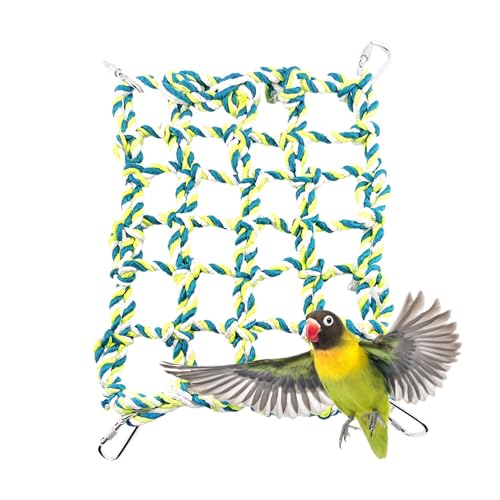 Seilnetz für Vögel, Kletterleiter für Vögel, waschbares geflochtenes Seilnetz für Vögel zum Ausruhen – Vogelkäfig für Ausbalancierung, schwenkbare Netzleiter für Seilnetz für Vögel, Kletterleiter für Vögel, waschbares geflochtenes Seilnetz für Vögel zum Ausruhen – Vogelkäfig für Ausbalancierung, schwenkbare Netzleiter für von Holdes