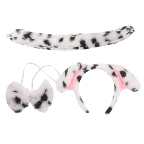 Holibanna 1 Satz Pudding-Hundeanzug für Geburtstag Zubehör Ohr seidenband ziehschleifenband nicturnal Animals earings Dogs Haarband Tier Stirnband Fliege Cosplay-Schwanzstütze Plüsch von Holibanna