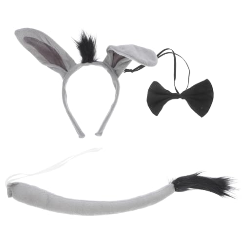 Holibanna 1 Set Esel-Ohr-Haarband, Fliege Und, Cosplay-Set, Halloween-Tier-verkleidungszubehör, Süßes Tier-Stirnband Und Fliege, Esel, Rollenspiel-kostümzubehör von Holibanna