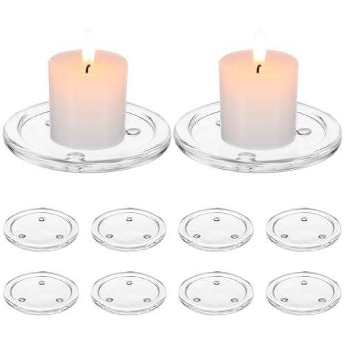 Holibanna 10 Stück Teiliges Kerzenteller Dekorative Glasplatte für Hochzeiten Partys Deko Vielseitige Aufbewahrung für Schmuck und Kleine Gegenstände Elegant Robust von Holibanna