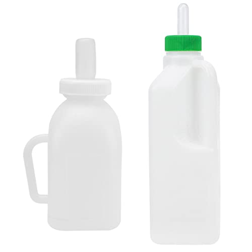 Holibanna 2 Stück Kunststoff Lämmermilchflasche Tragbare Fütterungsflasche für Kleine Nutztiere Kapazität Auslaufsicher für Lämmer und Kälber von Holibanna