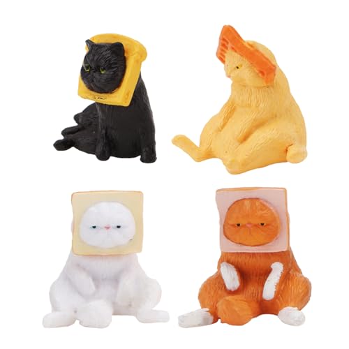 Holibanna 4stücke Delicate Cat Adornment Sliced Bread Headgear Toast Cat Für Katzenliebhaber Hochwertige Tischdekoration Und Spielzeug Gemischte Farben von Holibanna