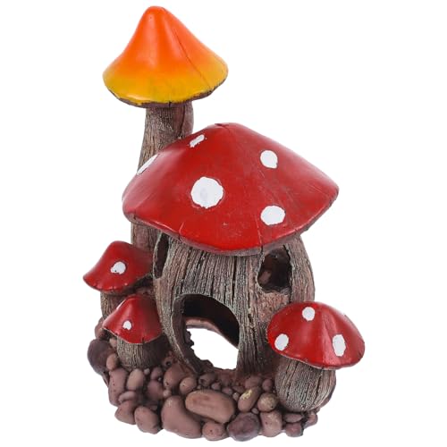 Holibanna Dekorativer Aquarienpilz Hübschen Bunten Lebensmittelechten Harz-Mushroom-häusern Als Versteck Und Spielplatz Für Fische Und Garnelen Für Aquarien-Dekoration Und Fischzucht von Holibanna